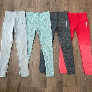 Gymshark Womens High Rise Seamless Leggings Lot of 4 Size Small